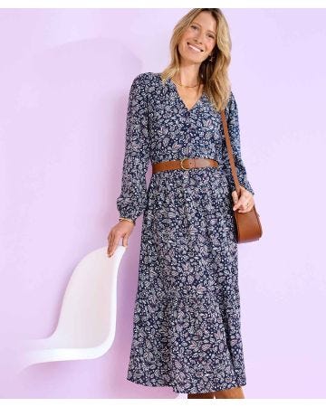 Tiered Printed Dress