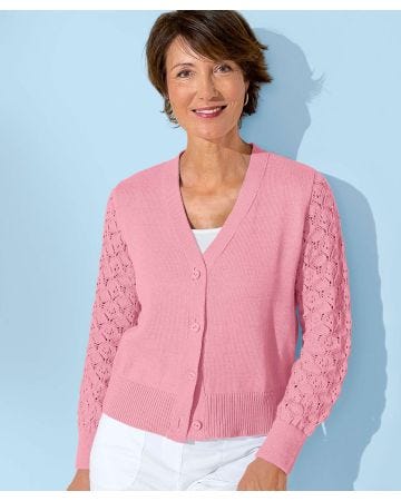 Pointelle Detail Cardigan