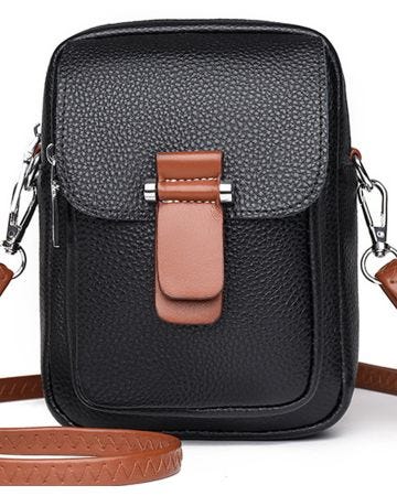 Envy Leather Twin Zip Crossbody Bag