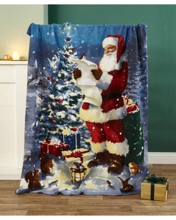 Pack of 2 santa fleece Throws