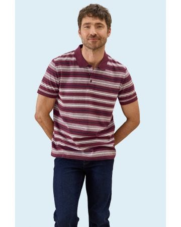 Stripe Short Sleeve Polo T-shirt 