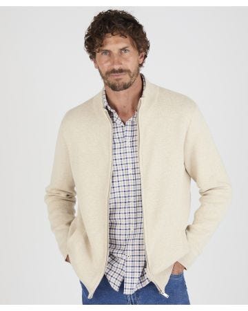 Cotton Zip Front Cardigan
