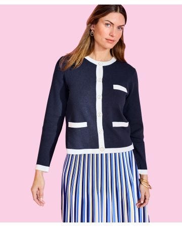 Contrast Trim Cardigan