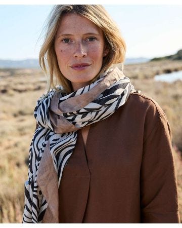 Animal Print Cotton Scarf