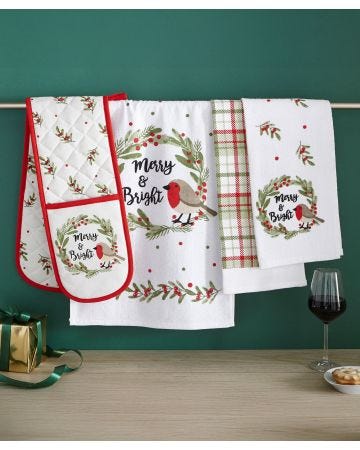 Robins Oven Gloves & Tea Towel Set