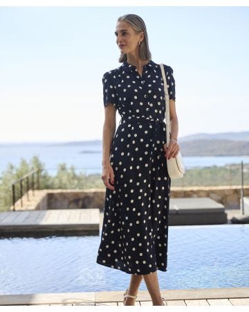Polka Dot Button-through Dress
