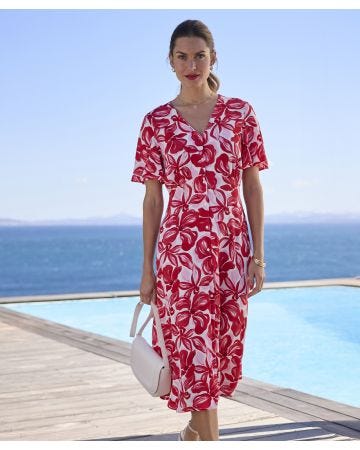 Printed Fit & Flare Dress