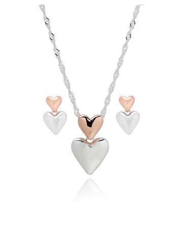 Heart Earrings & Necklace Set
