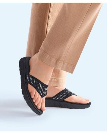 Cushion-walk Diamanté Detail Toe Post Sandal