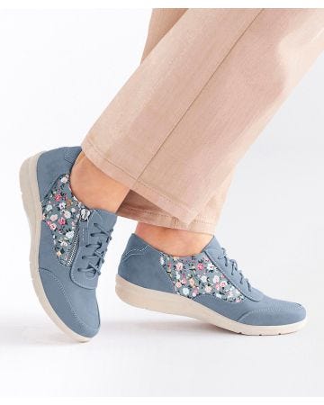 Cushion-walk Floral Print Derby 