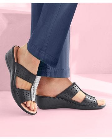 Cushion-walk Diamanté Detail Mule Sandal