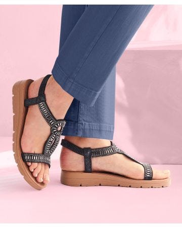 Cushion-walk Beaded Sandal
