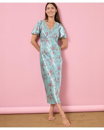 Satin Lace Trim Nightdress