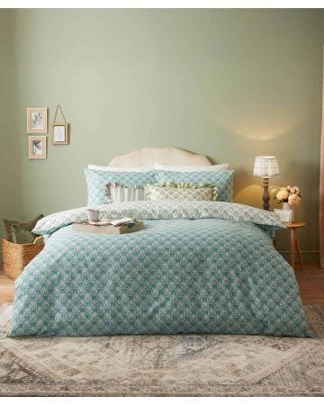 Catherine Lansfield Krissa Block Print Duvet Set