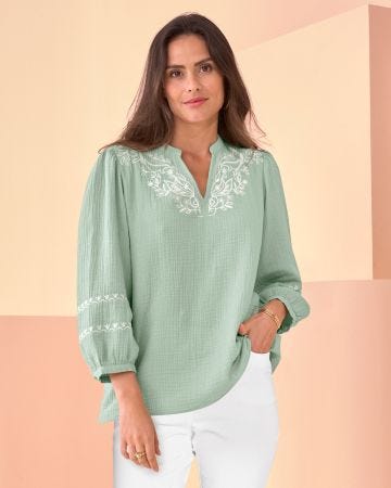 Embroidered Tunic Blouse 