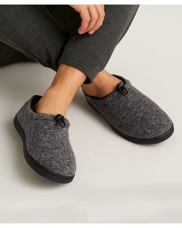 Totes Isotoner® Mens Felt Full Back Slipper With Pull Toggle