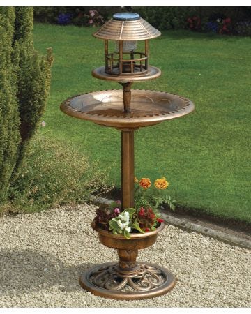 Solar Bird Bath & Planter