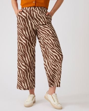 Climatyl Zebra Cropped Wide-leg Trousers 