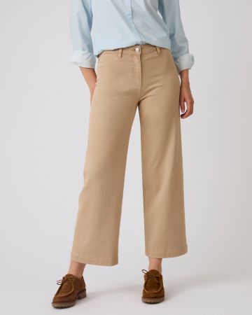 Wide-leg Cropped Trousers 