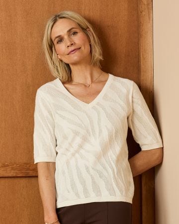 Zebra Pointelle Jumper 