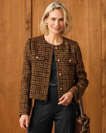 Tweed Wool Blend Jacket 