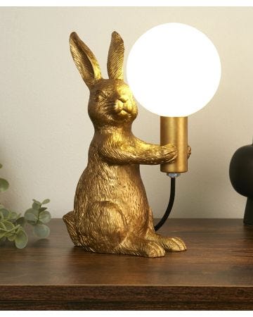 Gold Rabbit Table Lamp