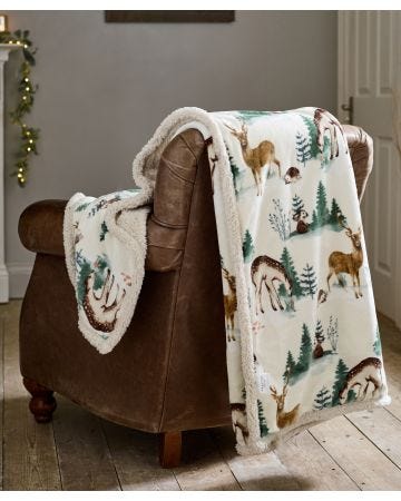 Winter Deers Throw