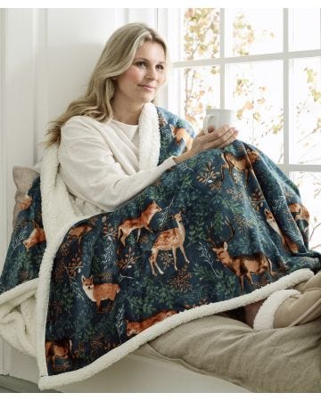 Deyongs Heated Fox & Deer Throw