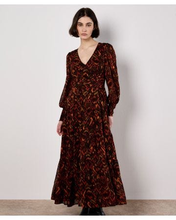 Apricot Crossover Maxi Dress