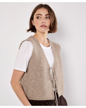 Apricot Knitted Waistcoat