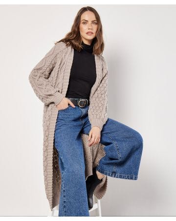 Apricot Midi Cardigan