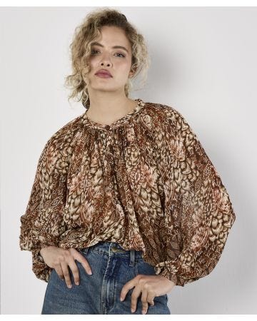 Apricot Printed Blouse
