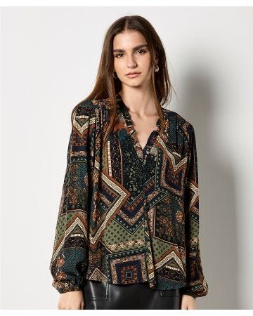 APRICOT PRINTED BLOUSE