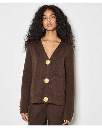 Apricot Knitted Cardigan