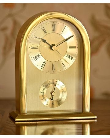 Widdop Arched Gold Aluminium Mantel Clock