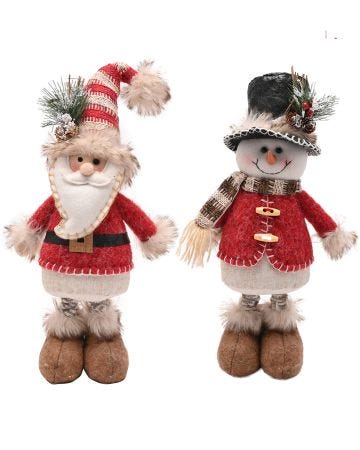 Widdop Set of 2 Santa & Friends Standing Santa & Snowman 61cm