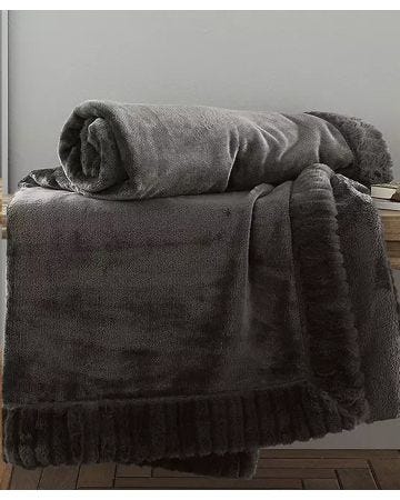 Velvet & Faux Fur Throw 