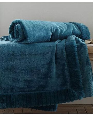 Velvet & Faux Fur Throw 