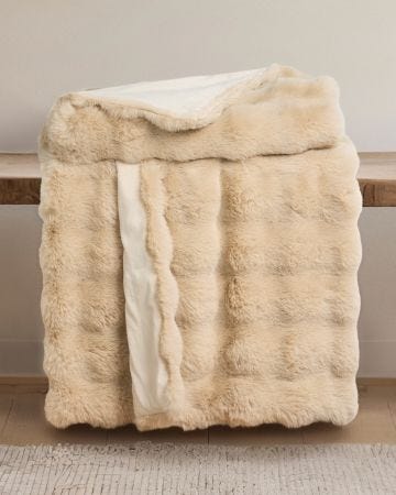 Faux Fur Bubble Throw