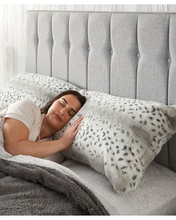 SNOW LEOPARD BOLSTER PILLOW