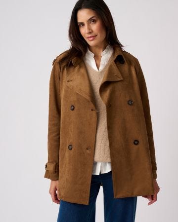 Suedette Trench Coat 