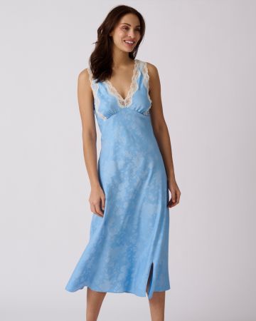 Satin Lace Trim Nightdress 