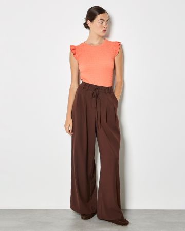 Apricot Ruffle Sleeve Tee