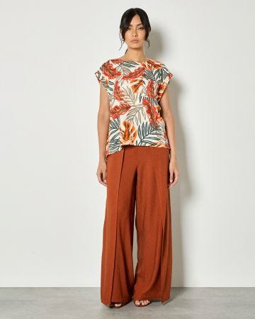 Apricot Printed Top