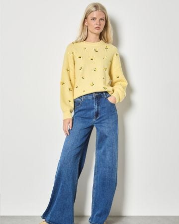 Apricot Embroidered Jumper