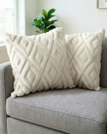 Pack of 2 Faux Fur Cushion Covers 