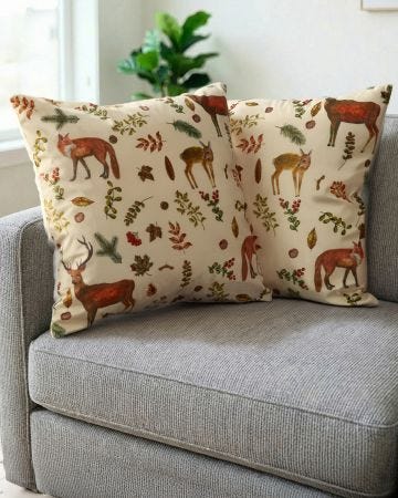 Pack of 2 Woodland Wildlife Cushion Covers 