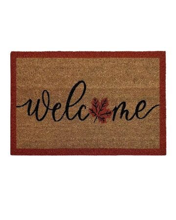 Welcome Leaf Coir Mat 