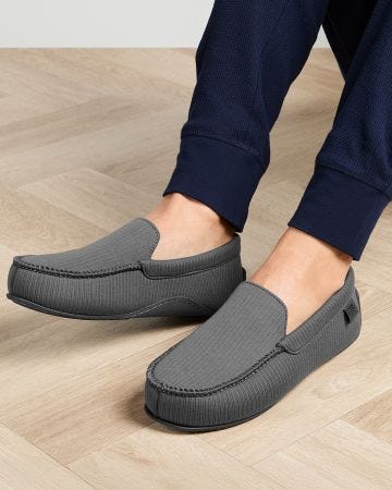 Isotoner® Mens Ribbed Moccasin Slipper 