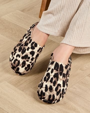 Totes Isotoner Ladies Animal Fur Mule Slipper